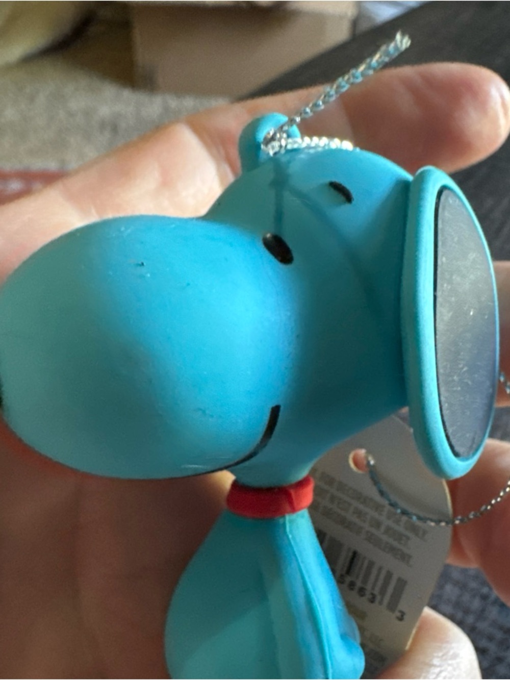 Hallmark Peanuts Snoopy blue Ornament with Red Collar - Picture 8 of 8